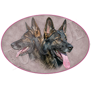 Euro Joe Ladies T-shirt With Round Wide Neck With German Shepherd Print Nr.8