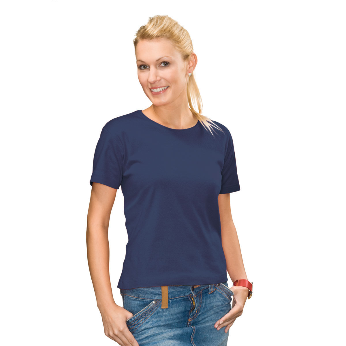 Ladies T-shirt with round wide neck with malinois print nr.3 Euro Joe Ladies T-shirt With Round Wide Neck With Malinois Print Nr.3 -EURO JOE SHOP Hanes wide neck dblauw 5