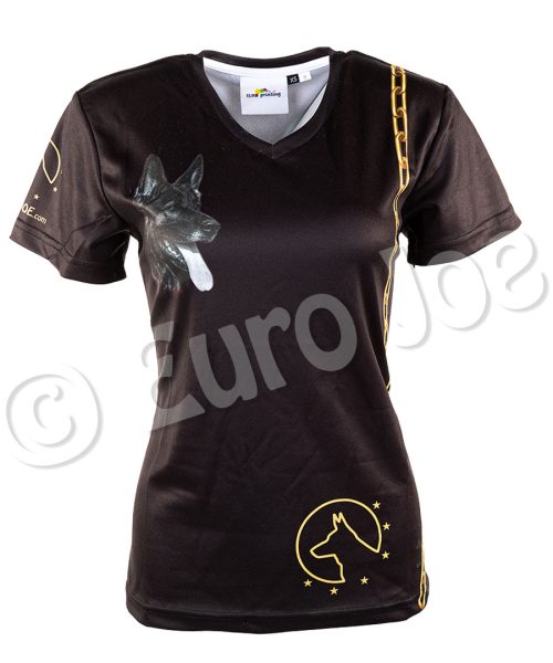 Euro Joe T-shirt With German Shepherd -EURO JOE SHOP T shirt GSD dames01