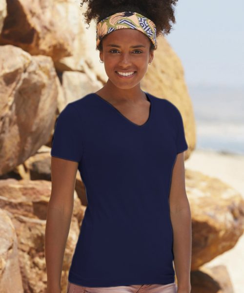 Euro Joe Ladies T-shirt With V-neck With Malinois Print Nr.1 -EURO JOE SHOP V hals Dblauw 1