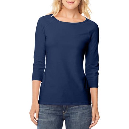 Ladies T-shirt with round neck and 3/4 sleeves with malinois print nr.1 Euro Joe Ladies T-shirt With Round Neck And 3/4 Sleeves With Malinois Print Nr.1 -EURO JOE SHOP hanes 3kwart mouw dblauw