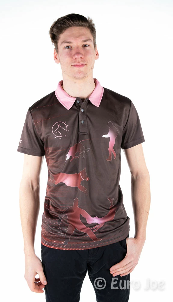 Euro Joe Polo Brown With Print Of Dog Sport Images