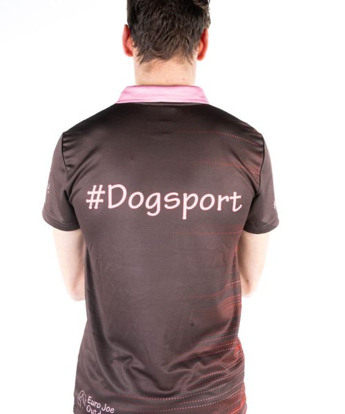 Euro Joe Polo Brown With Print Of Dog Sport Images -EURO JOE SHOP polo roze bruin3