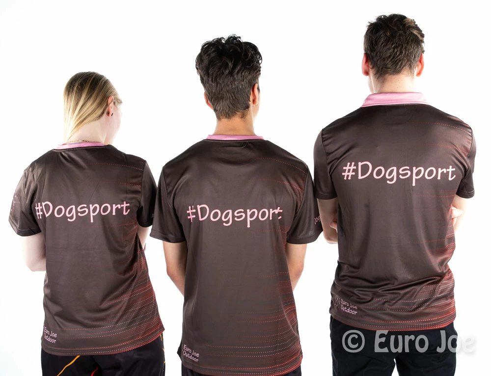 Euro Joe T-shirt Brown With Dog Sport Print In light Pink